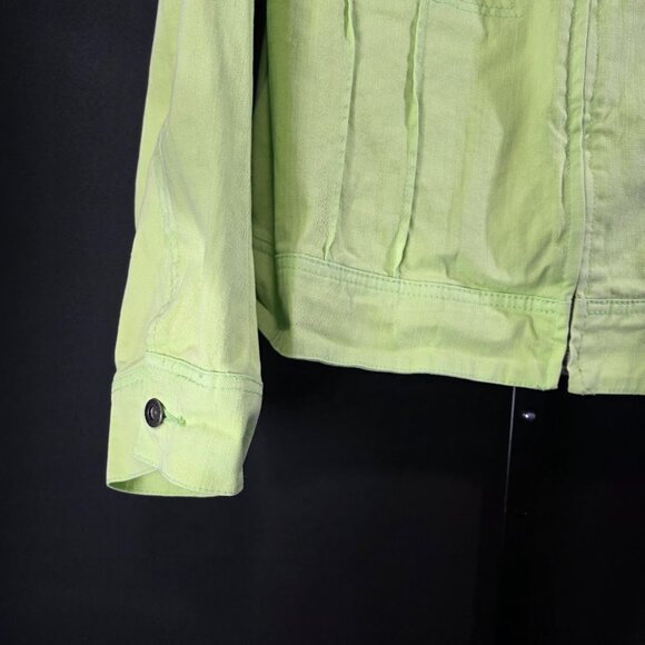 Vintage Tommy Hilfiger Jacket Womens Plus 2X Green Y2K Trucker Jean Jacket Styl - Picture 3 of 8
